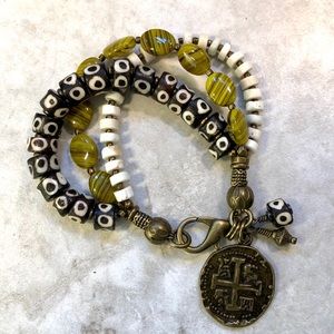 Handcrafted Multi Strand Bracelet Batik Bone